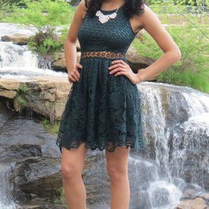 Forest Green Lace Dress
